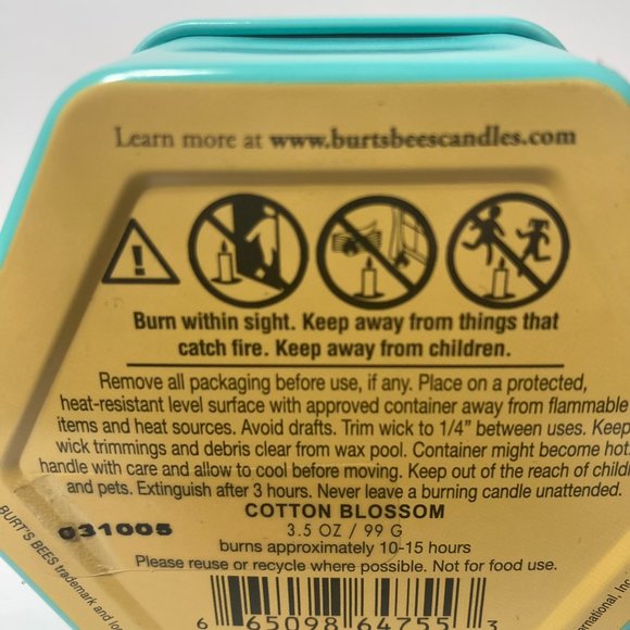 Burt's Bees Cotton Blossom 2 Wick Tin Soy Candle Set of 3 3.5oz DISCONTINUED - Picture 12 of 13